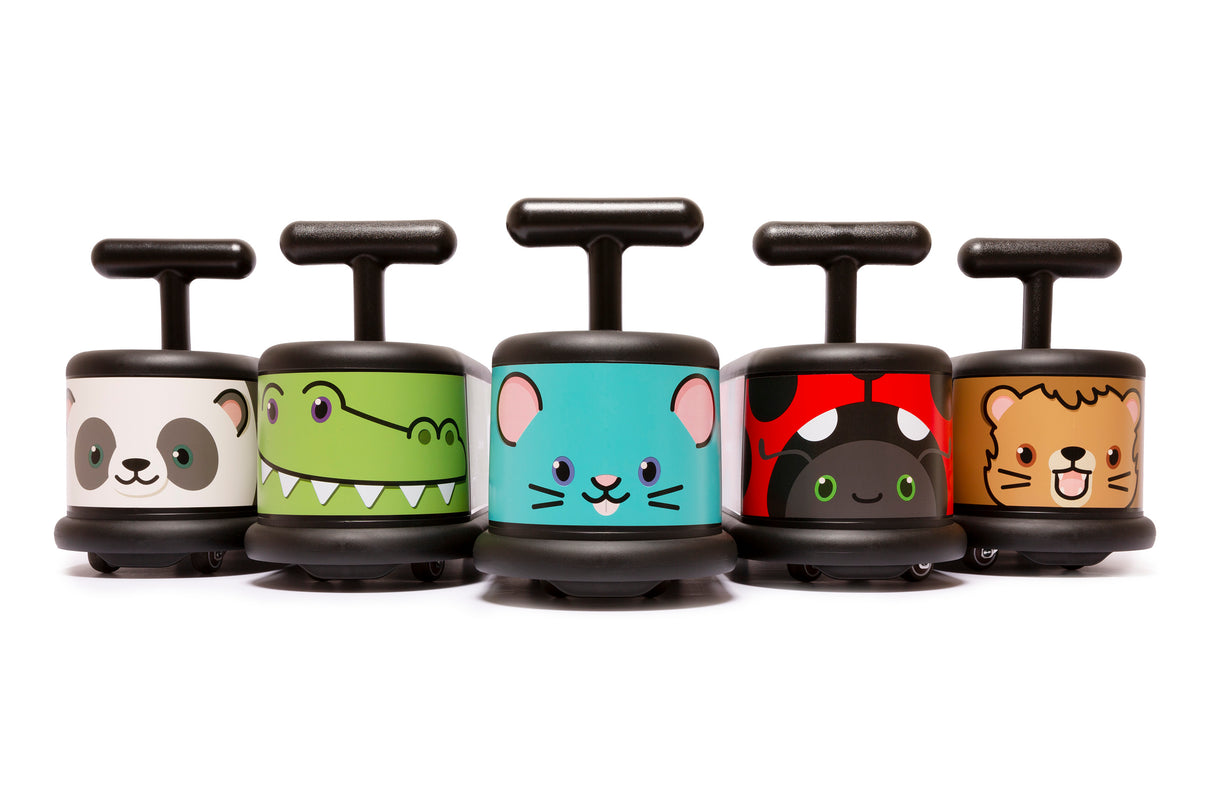 La Cosa Ride-On - Set of 4, Animals (Crocodile, Ladybug, Mouse, Panda)