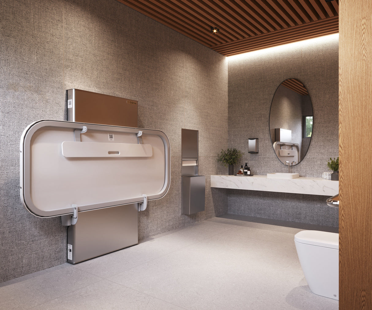 Modern bathroom with Ascent Universal Changing Table