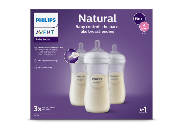 Philips Avent baby bottles packaging on a white background