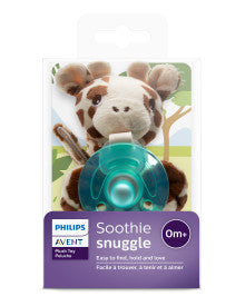 Philips Avent Soothie Snuggle teether with packaging on a white background