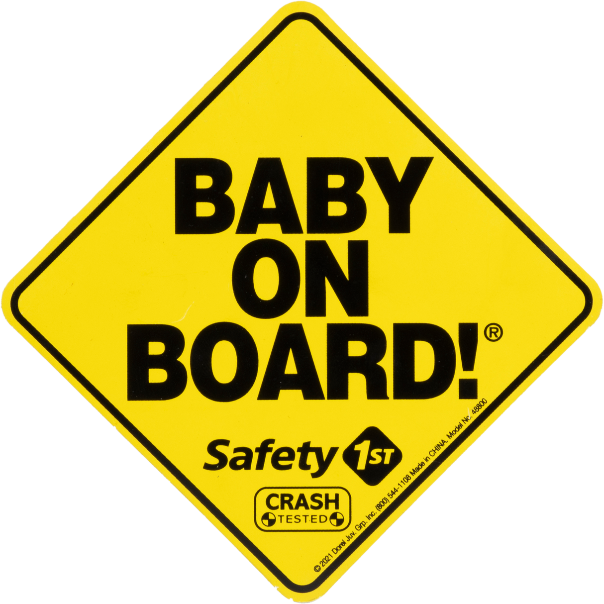 yellow sign with the words baby on board on it
