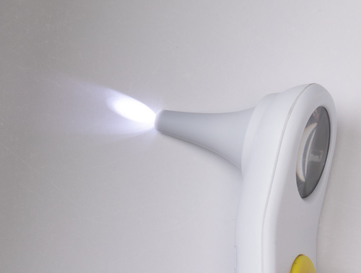 ear otoscope with light on