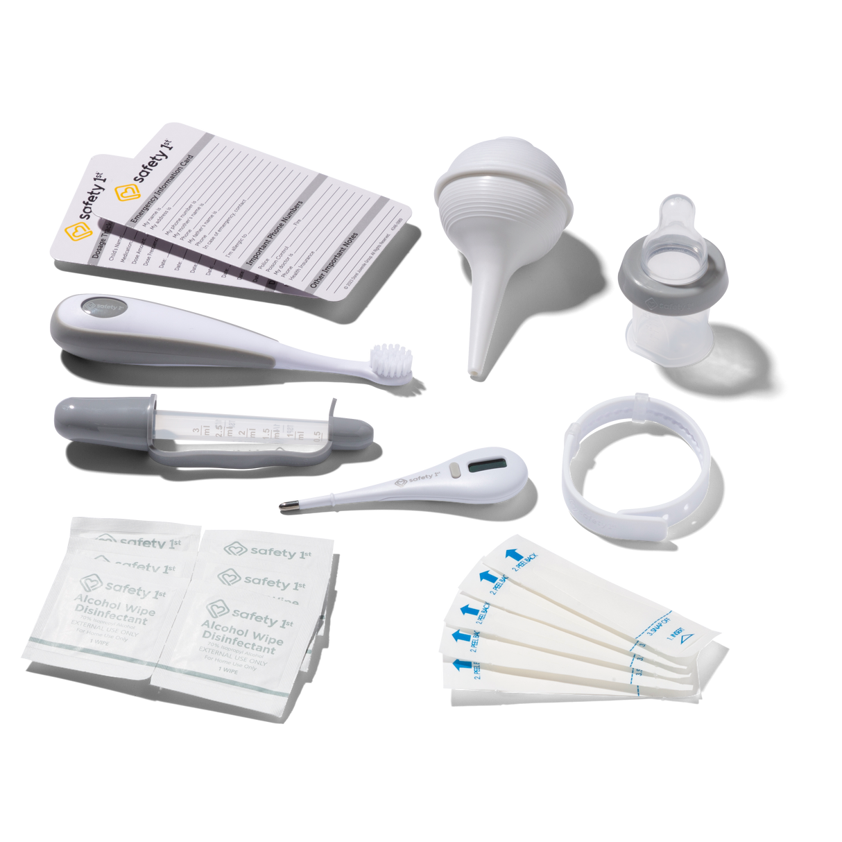 Collection of medical tools and supplies on a white background
