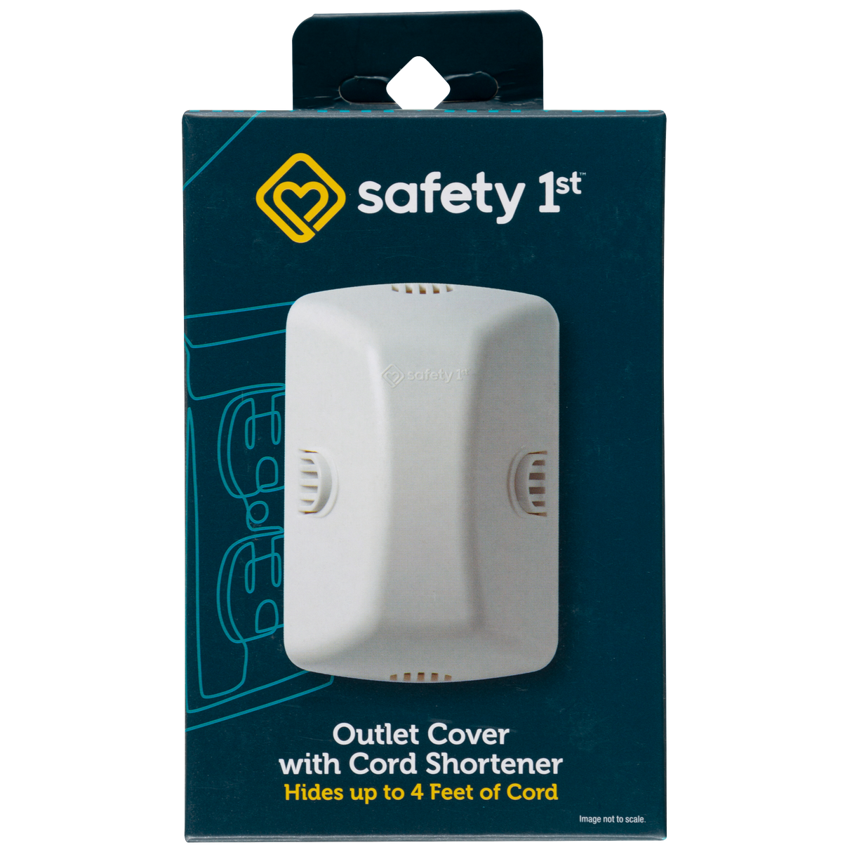 Safety 1st outlet cover with cord shortener packaging on a white background