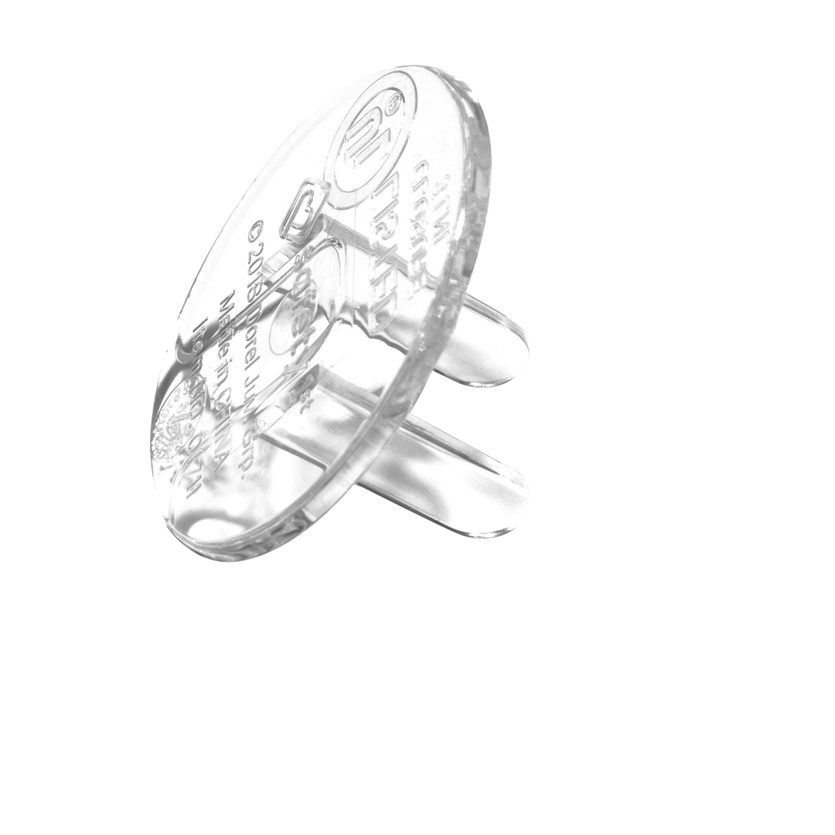 clear plug protectors on a white background