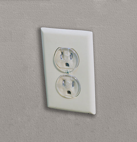 White electrical outlet on a gray wall