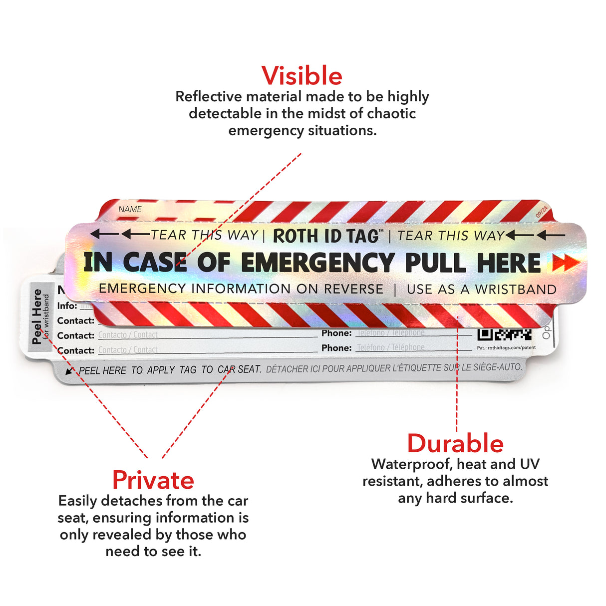 Roth ID Car Seat Tag Pack of 25