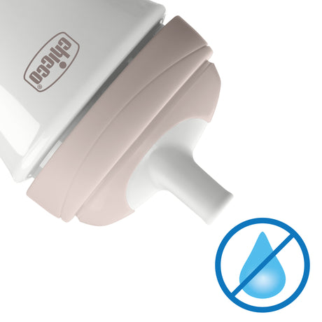 White sippy cup with a no-water symbol on a white background