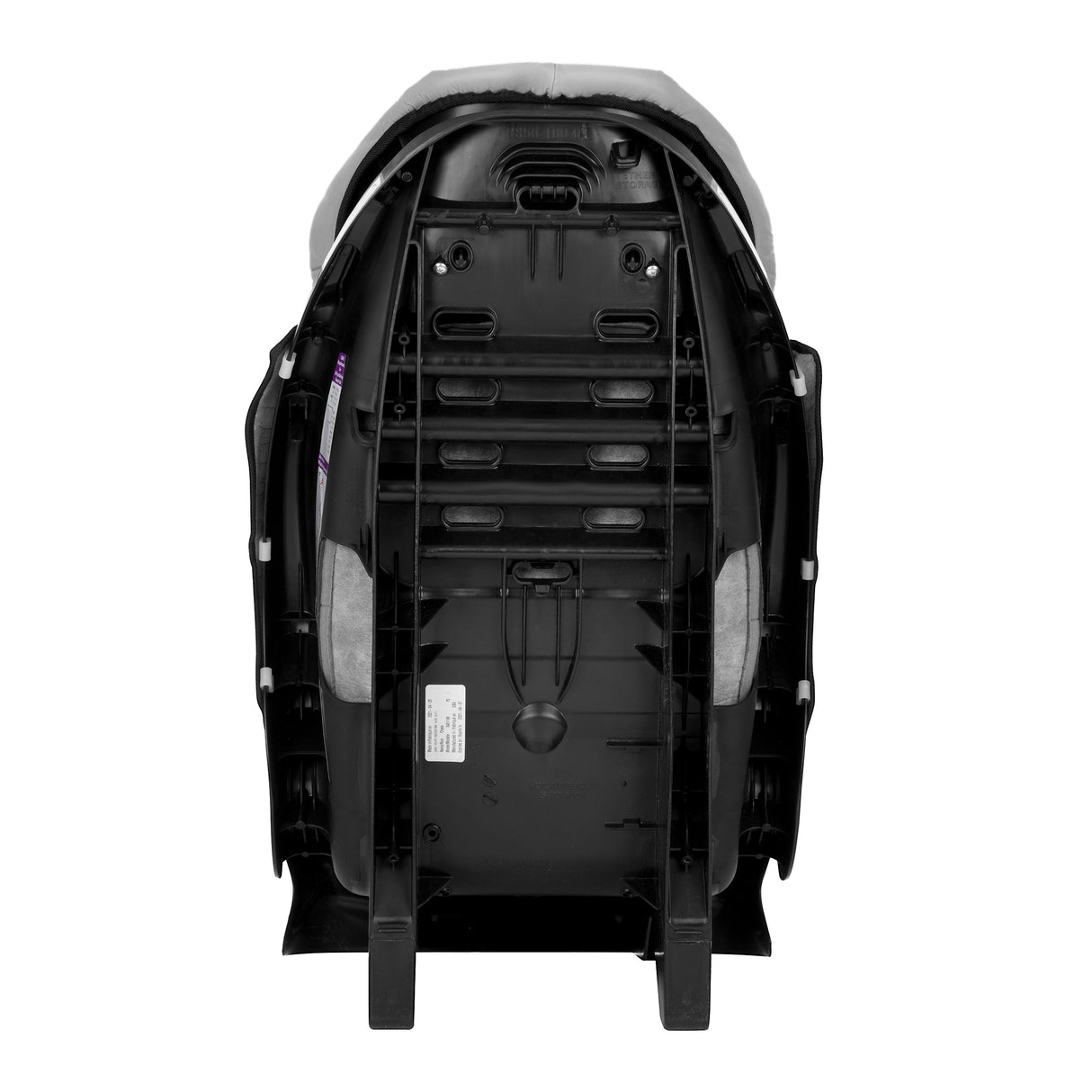 back of a car seat on a white background