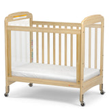 Next Gen Serenity 3 Panel Clearview Fixed-Side Compact Crib in Natural