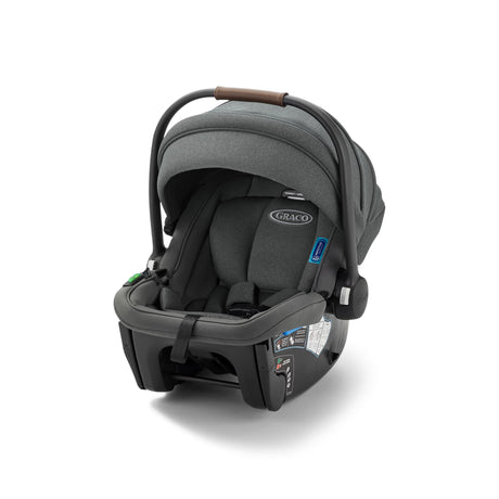 Gray Graco car seat on a white background