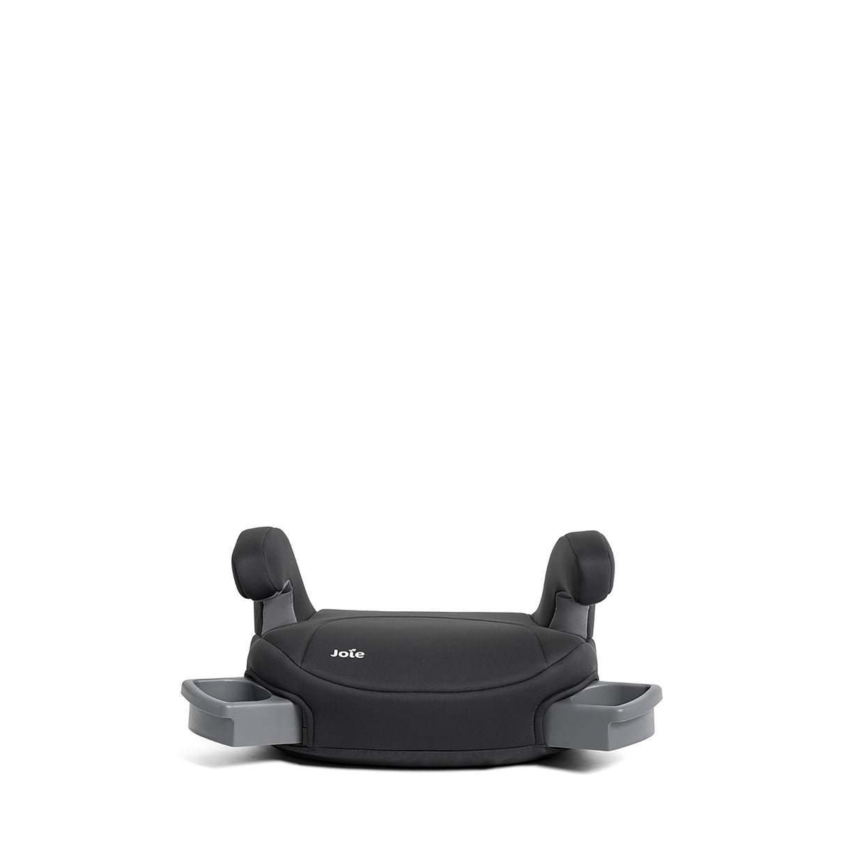 Black and gray car seat booster on a white background