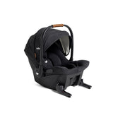 Black baby car seat with 'Joie' branding on a white background