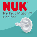 NUK Perfect Match pacifier on a teal background