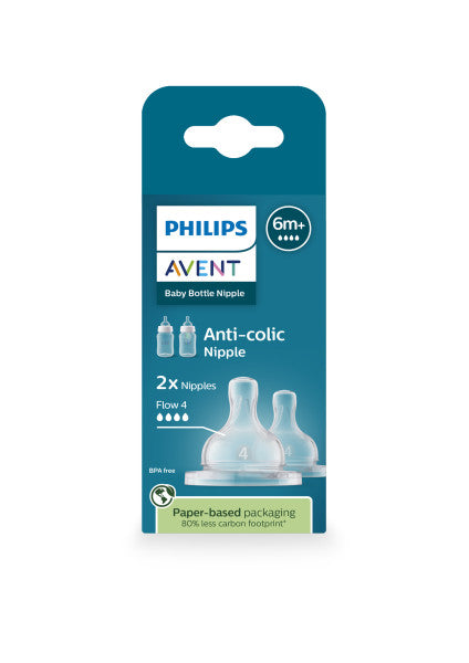 Philips Avent baby bottle nipple packaging on a white background