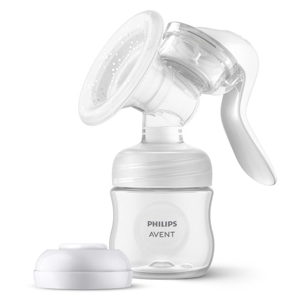 Philips Avent manual breast pump on a white background