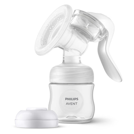 Philips Avent manual breast pump on a white background