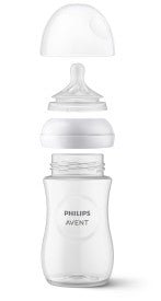 Philips Avent baby bottle assembly on a white background
