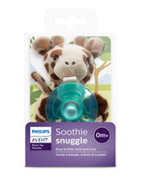 Philips Avent Soothie Snuggle teether with packaging on a white background
