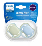 Philips Avent ultra air pacifiers in packaging on a white background