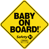 yellow sign with the words baby on board on it