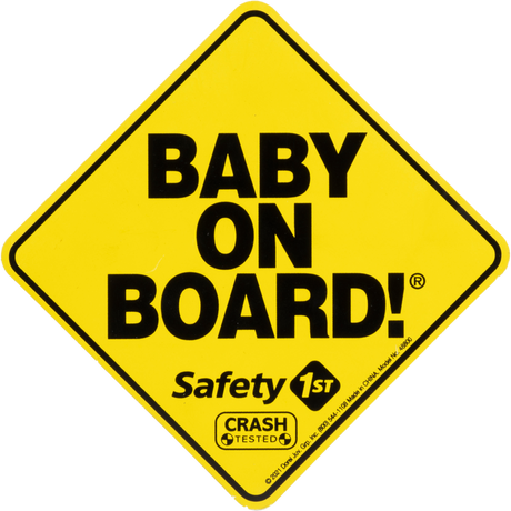 yellow sign with the words baby on board on it
