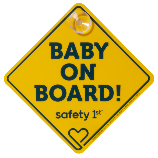 yellow sign that says baby on board