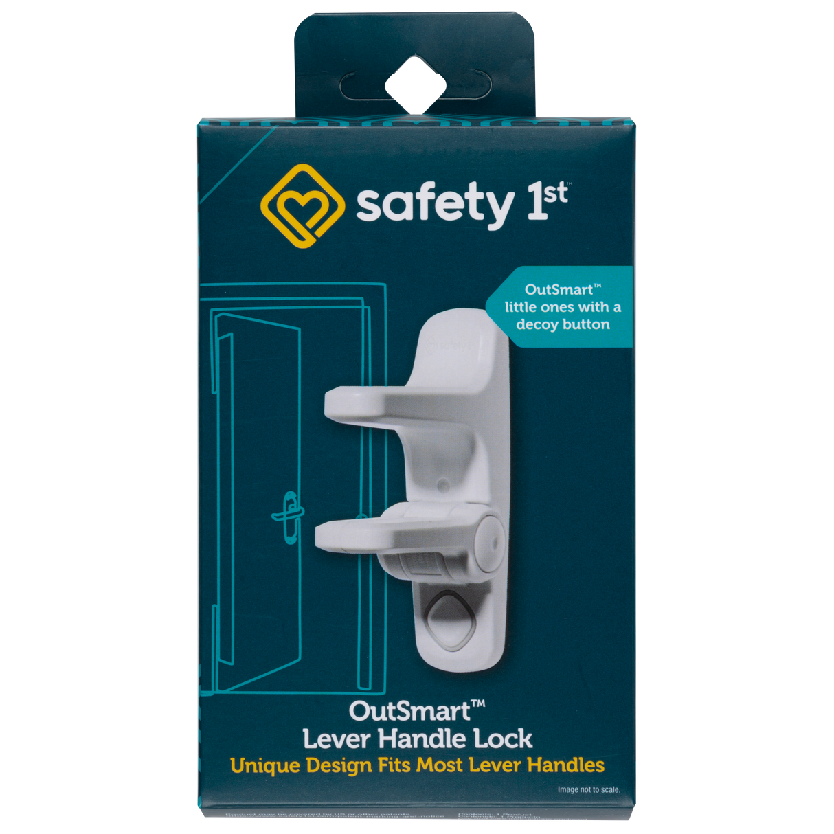 Safety 1st OutSmart Lever Handle Lock packaging on a white background