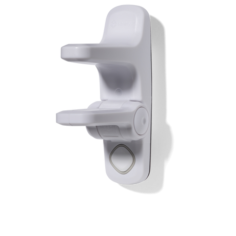 White door handle lock on a white background