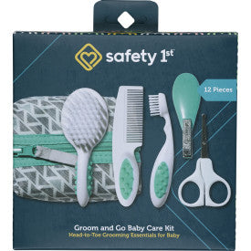 Safety 1st Groom and Go Baby Care Kit packaging with baby care items on a white background
