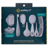 Safety 1st baby care essentials set packaging with tools and comb on a dark blue background
