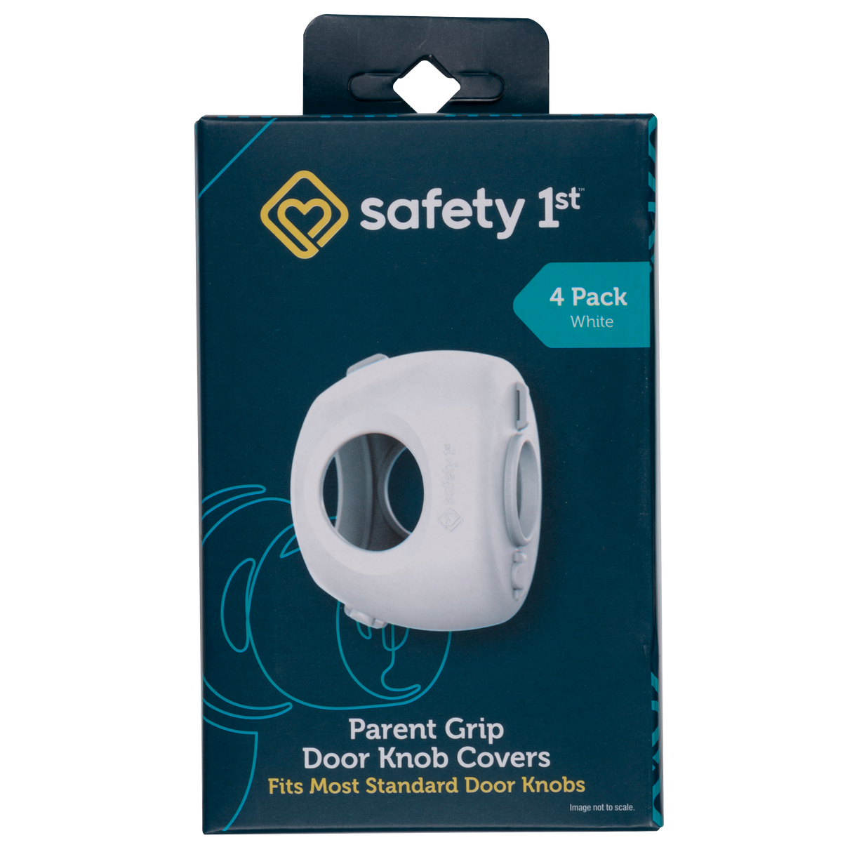 Packaging of Safety 1st Parent Grip Door Knob Covers on a white background