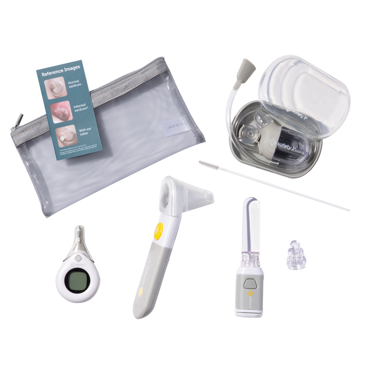 Collection of medical devices and accessories on a white background
