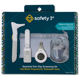 Safety 1st Essential Sick-Day Screening Kit packaging with medical devices on a blue background