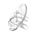 clear plug protectors on a white background